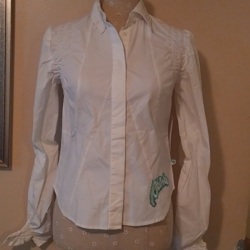 Akdmks White Button Up Shirt